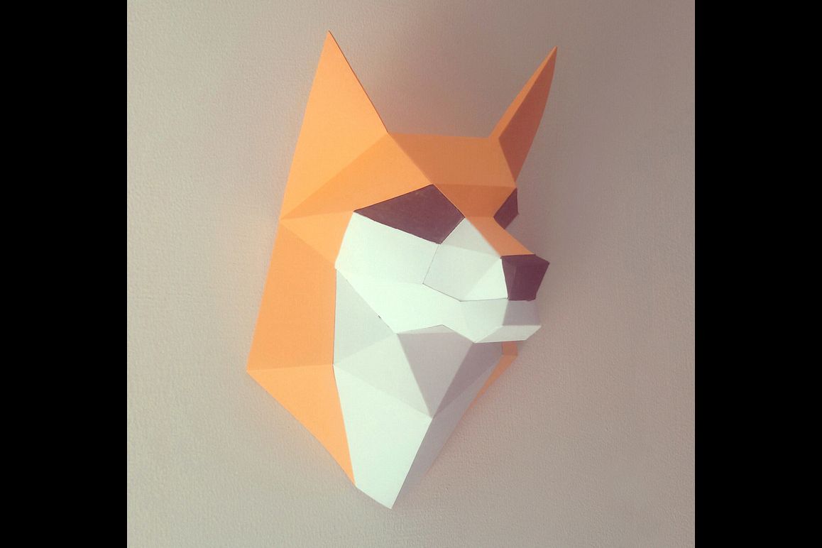 DIY Fox trophy - 3d papercraft example image 1