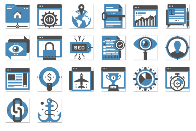 SEO and development flat blue black example image 1