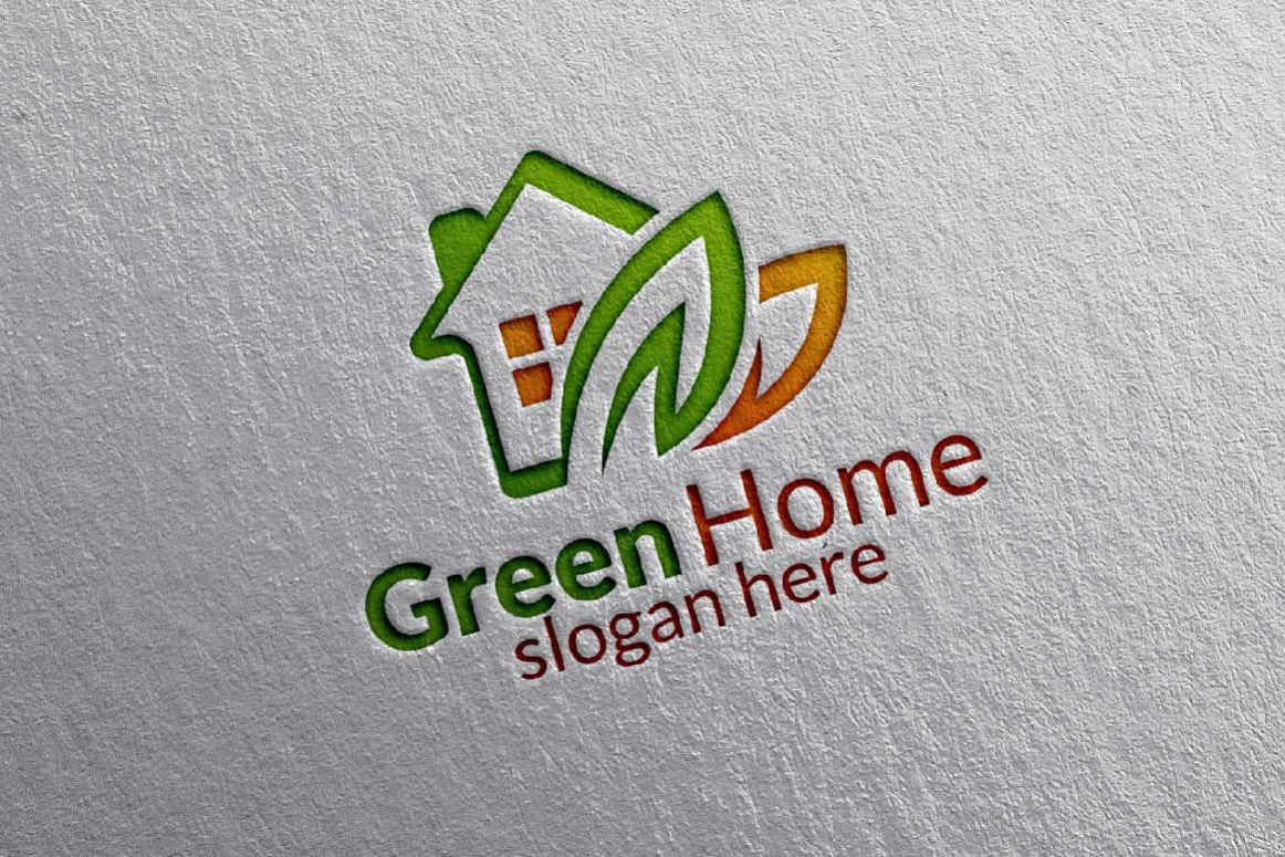 Real estate Logo, Green Home Logo 9 example image 1