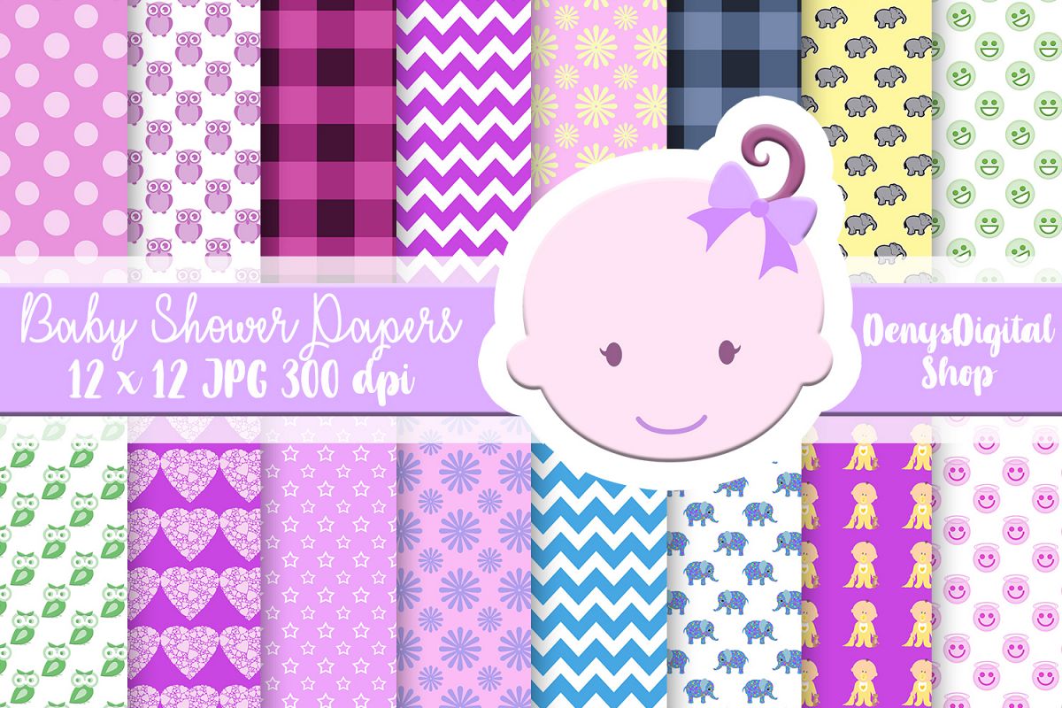 Baby Shower, Elephant Baby Shower, Baby Shower Papers,SALE example image 1