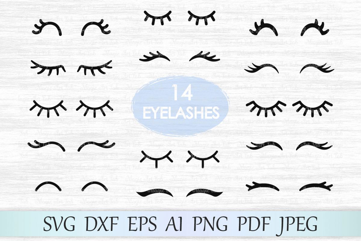 Eyelashes SVG file, Eyelash svg, Eyelash vector, Eyelash cut file, Lashes svg file, Eyelashes clip art, Eyelashes cut, Eyelashes clipart example image 1