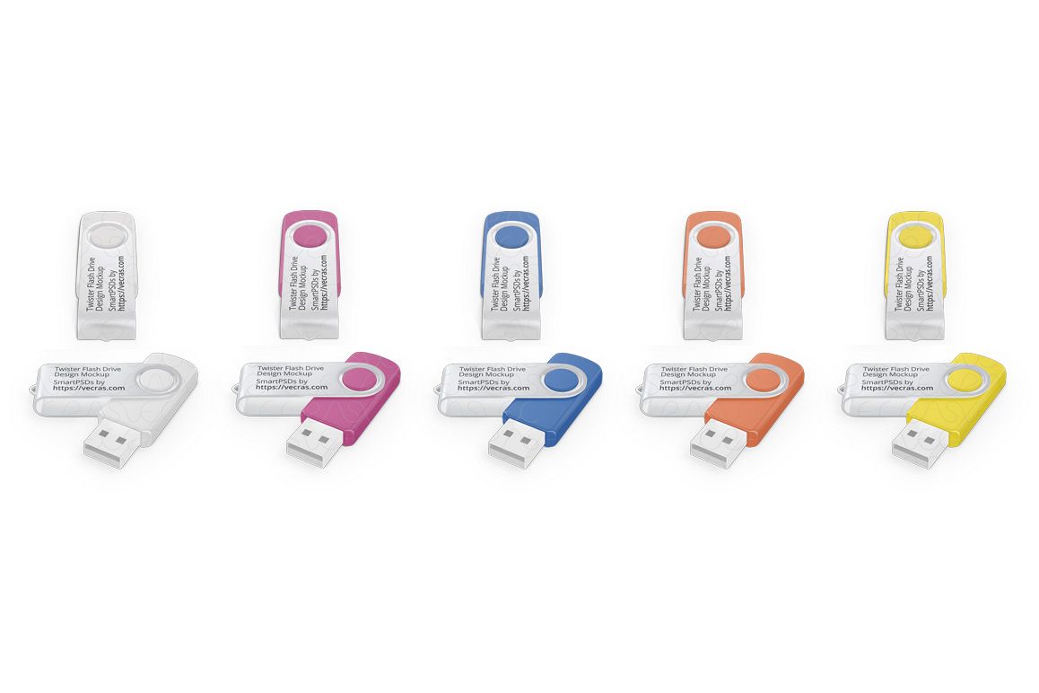 Twister Metal USB Flash Drive Design Mockup example image 1