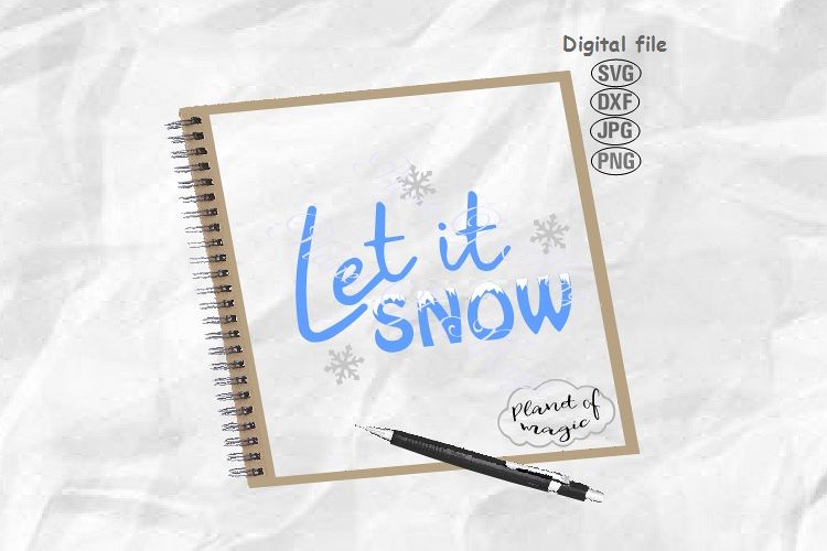Let It Snow Svg, Winter Svg, Christmas Svg, Snow Svg example image 1