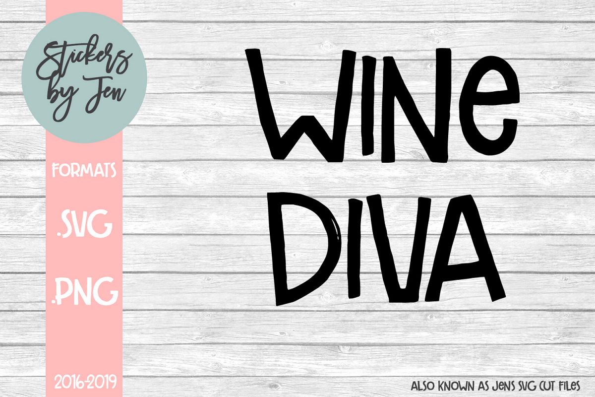 Wine Diva SVG Cut File example image 1