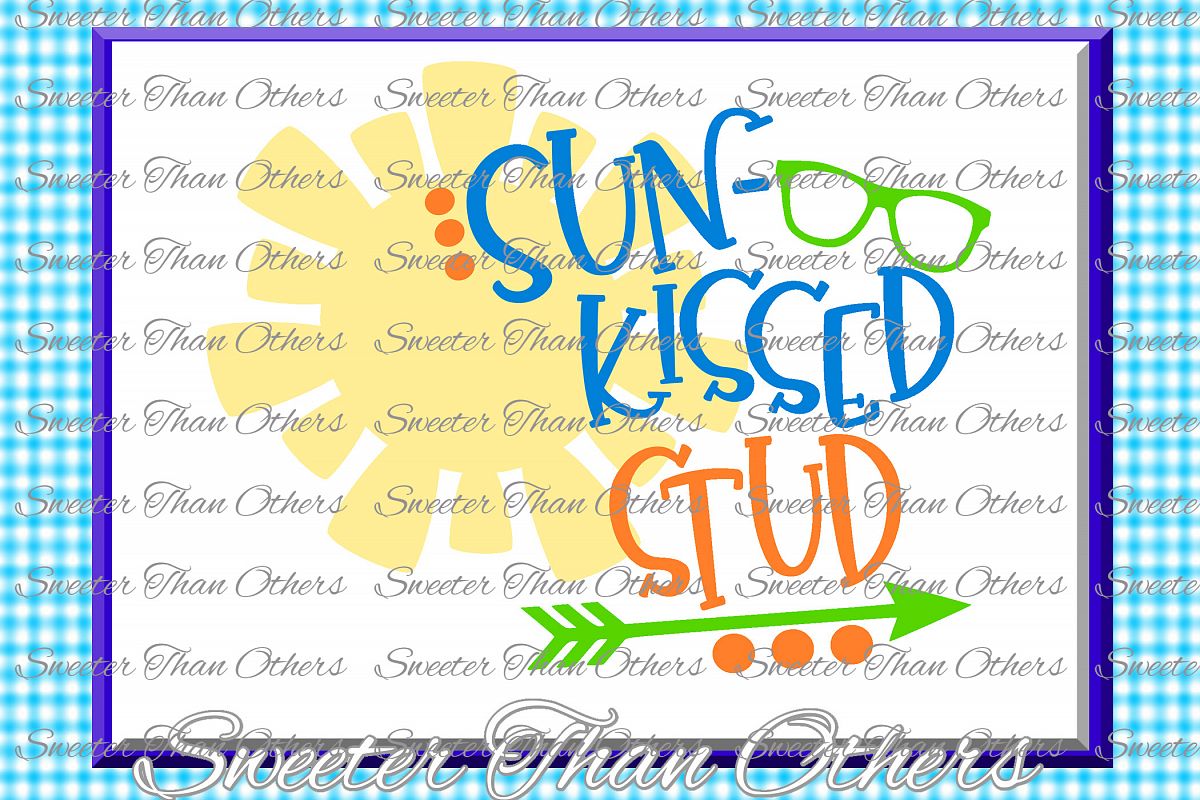 Beach Svg Sun Kissed Stud svg, Summer Beach pattern example image 1