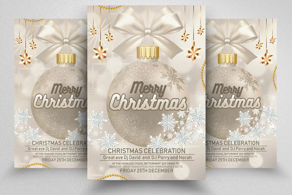 Merry Christmas Party Flyer Template example image 1