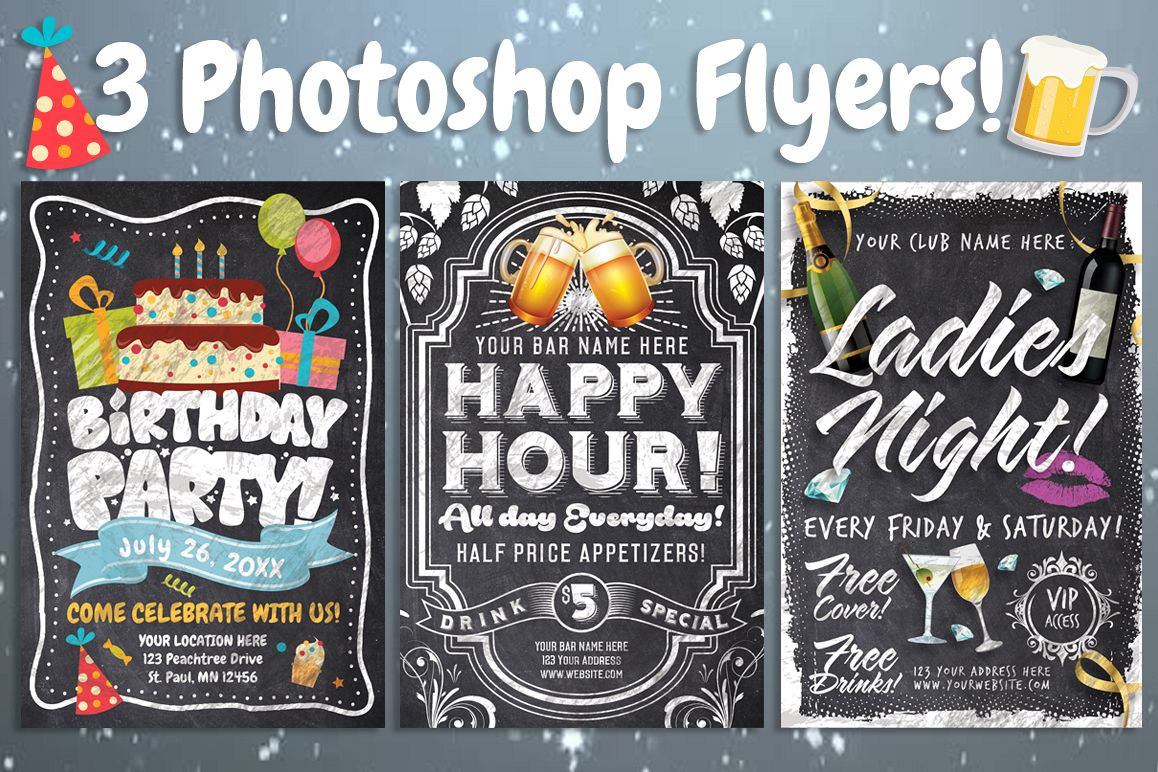 Chalk Party Flyer Bundle 30 off example image 1