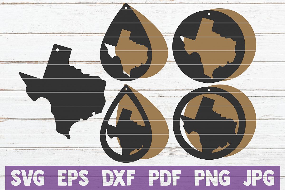 Texas Earring SVG Cut Files | commercial use example image 1