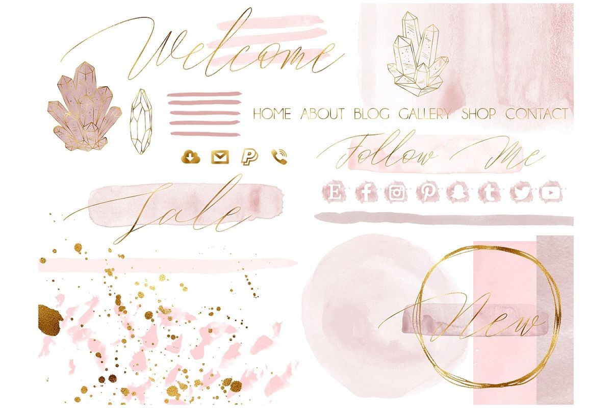 Blush Pink Site Design Kit Branding Package