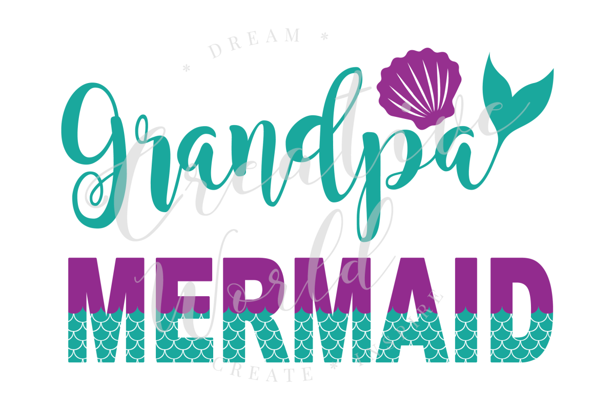 Grandpa Mermaid SVG | Mermaid Birthday Girl svg example image 1