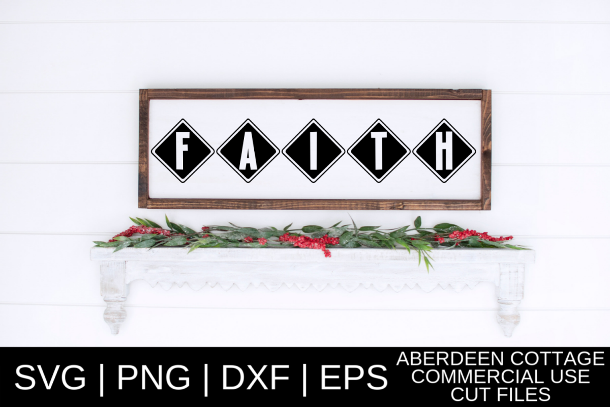 Faith Cut Out SVG| PNG | EPS | DXF example image 1