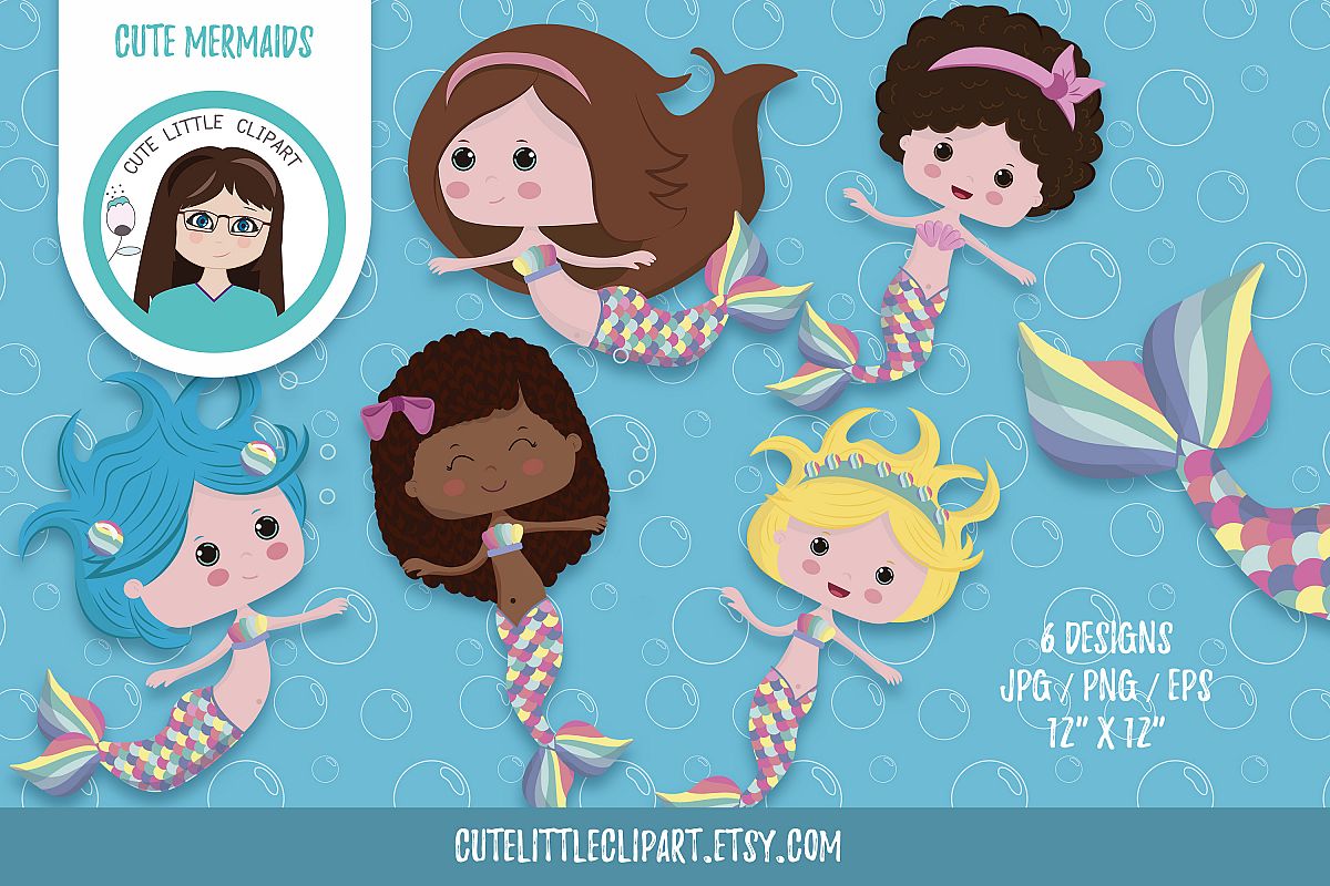 Little mermaid cliparts example image 1
