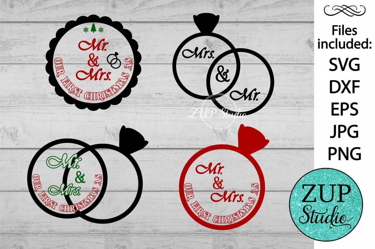 Mr and Mrs text cutting files svg 16 example image 1