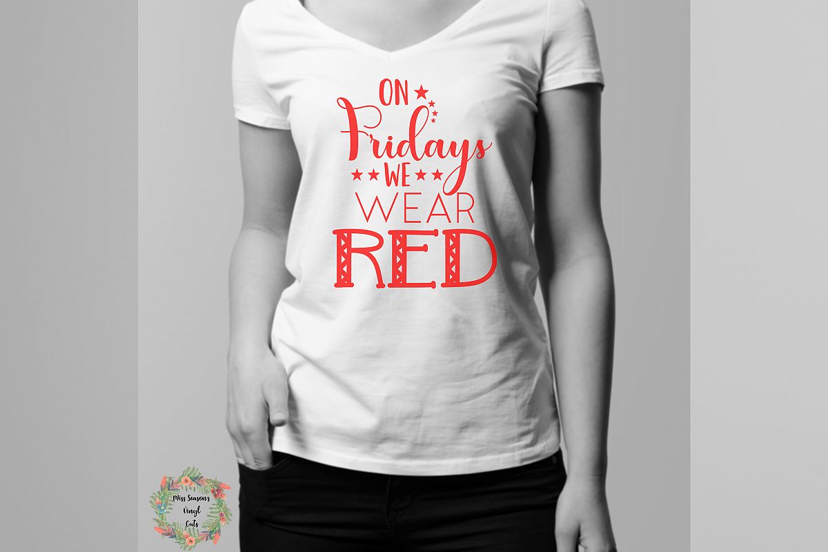 Download On Fridays We Wear Red SVG Png Dxf EPS | Red Friday SVG ...