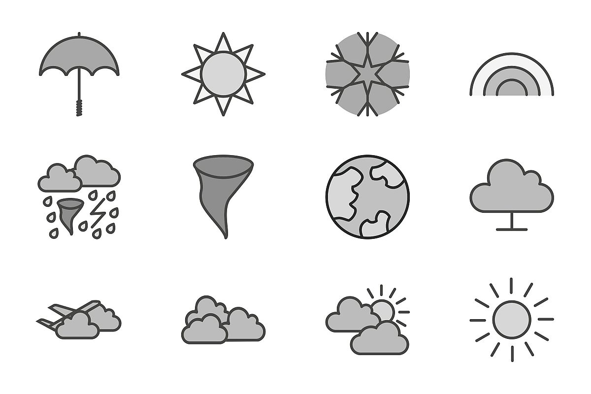 Set Of Weather And Season Icons example image 1