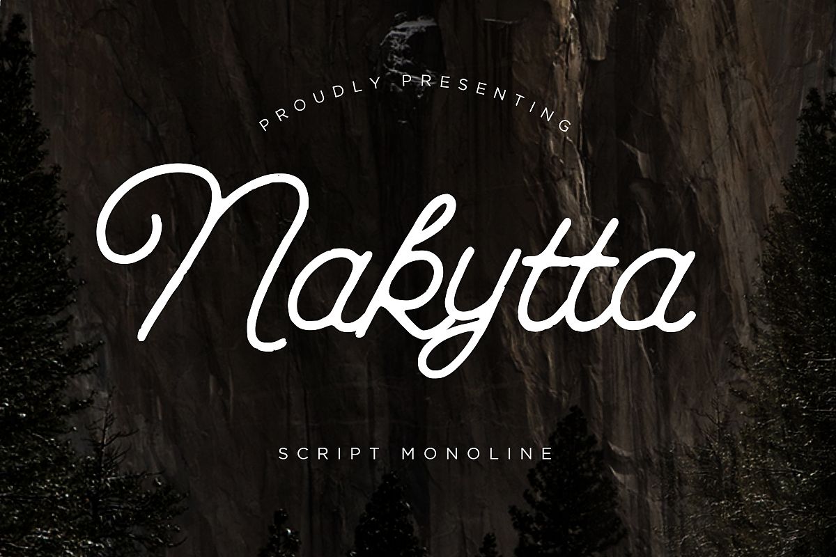 Nakytta Monoline Script example image 1