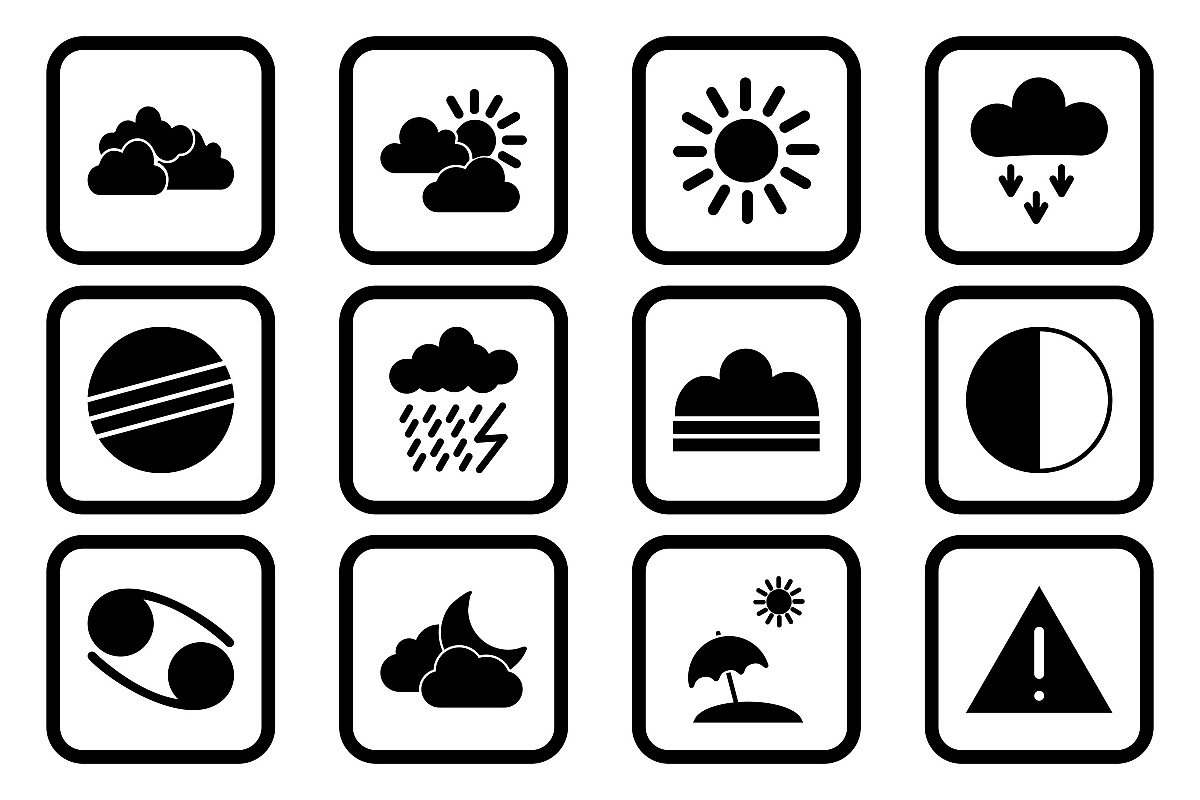Set Of Weather And Season Icons example image 1
