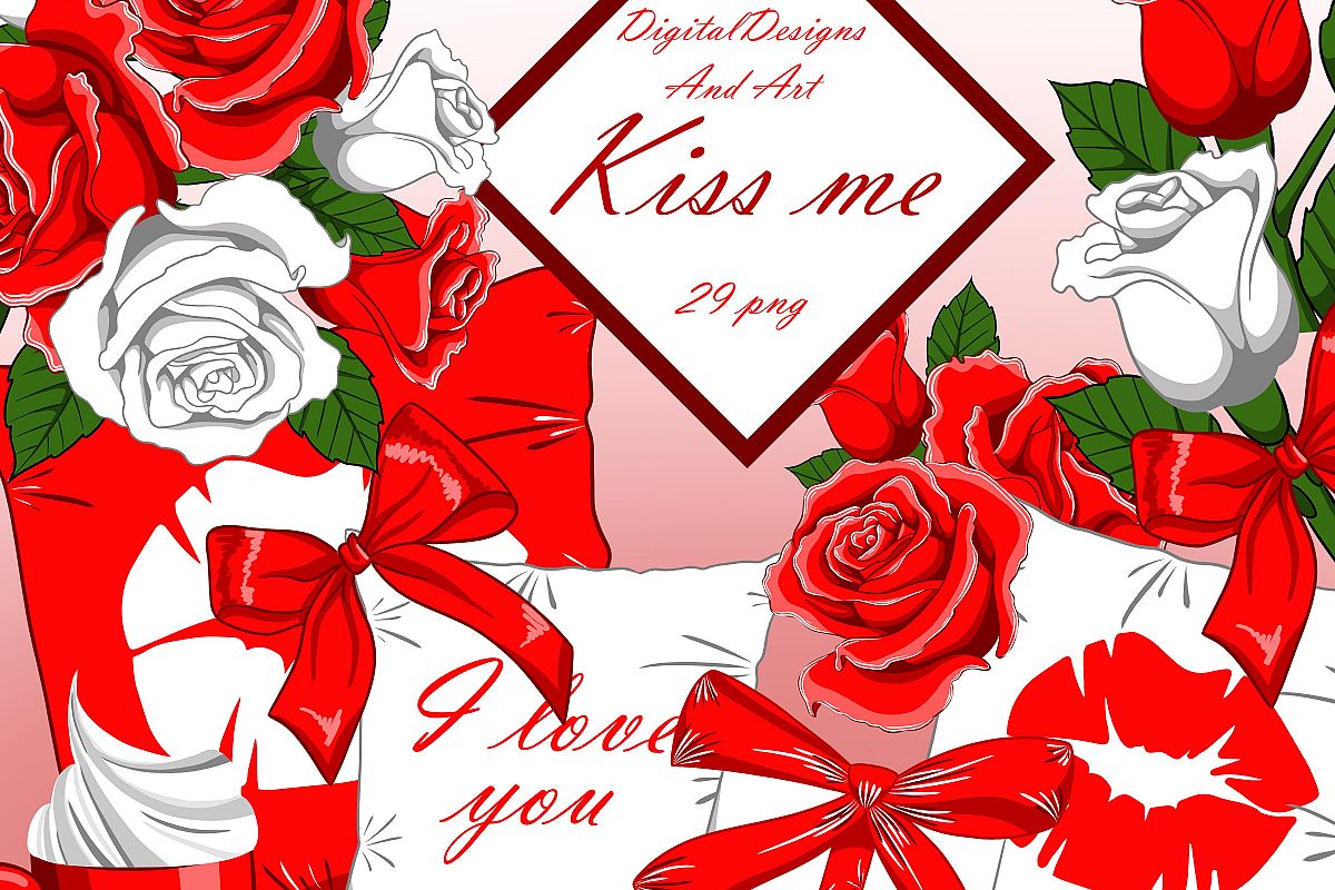 Kiss me clipart example image 1