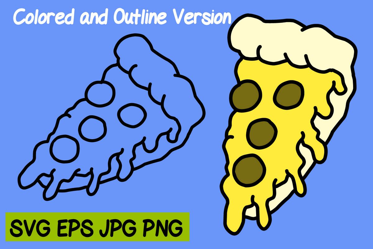 Pizza pieces - SVG/EPS/JPG/PNG Hand Drawing example image 1