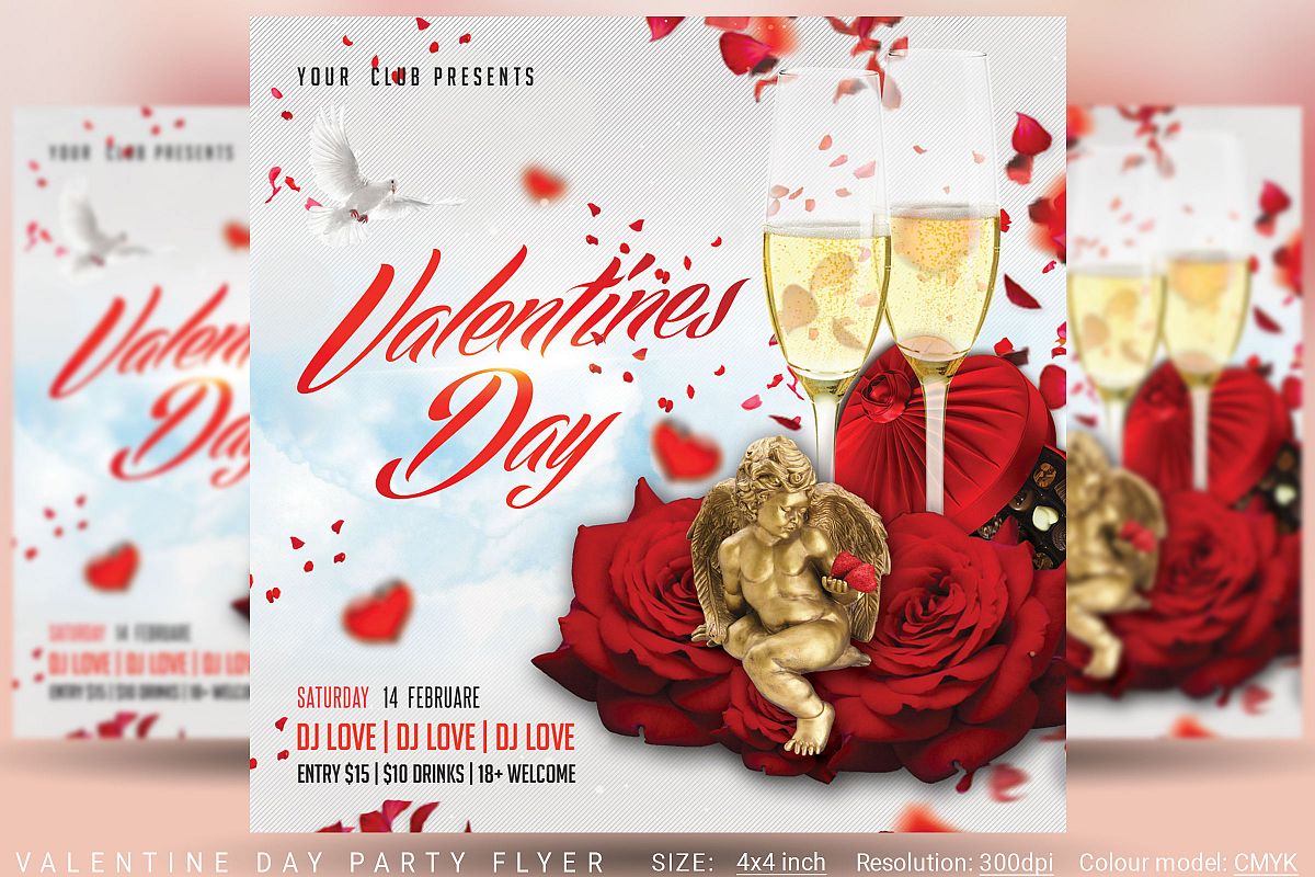 Valentine Day Party Flyer example image 1