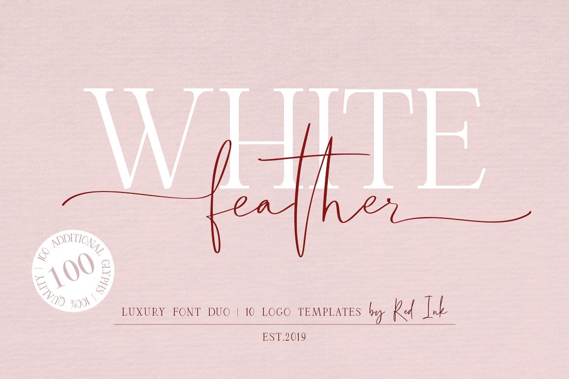 White Feather. Luxury Duo Font. example image 1