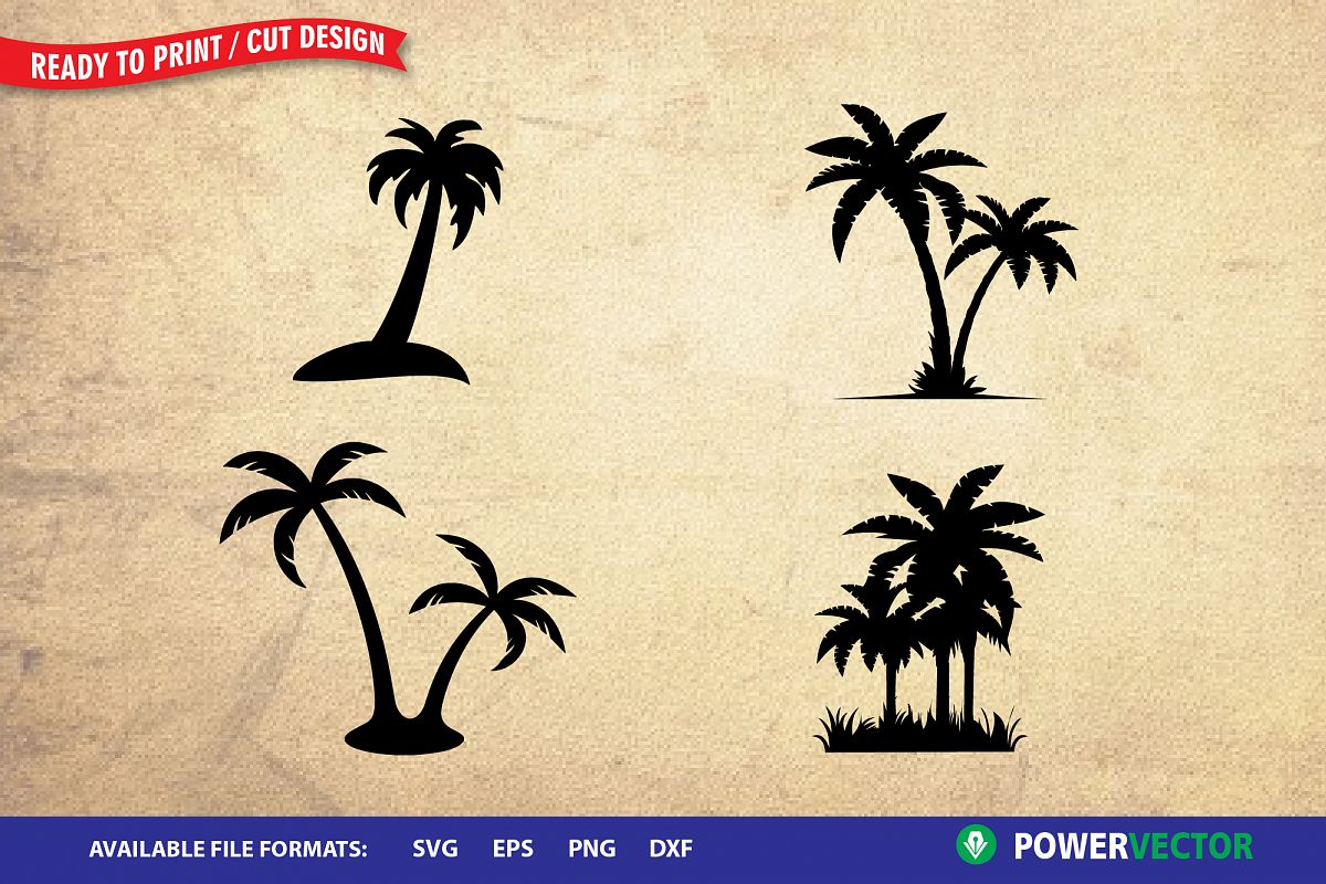 Download Palm Tree SVG| Cutting Clipart for Cricut, Silhouette ...