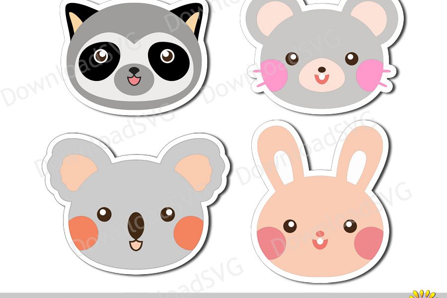 Download Cute Baby Animals, SVG, PNG, EPS, DXF Cat, Dog, Wolf, Bunny and more Clipart, Vector, for ...