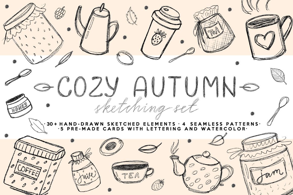 Cozy Autumn - HandSketched Set example image 1