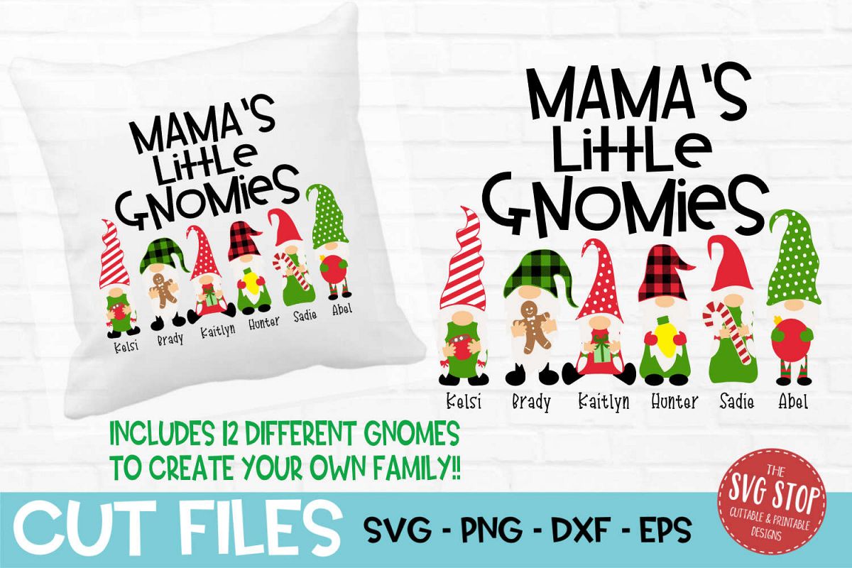 Mama's Little Gnomies Christmas SVG, PNG, DXF, EPS example image 1
