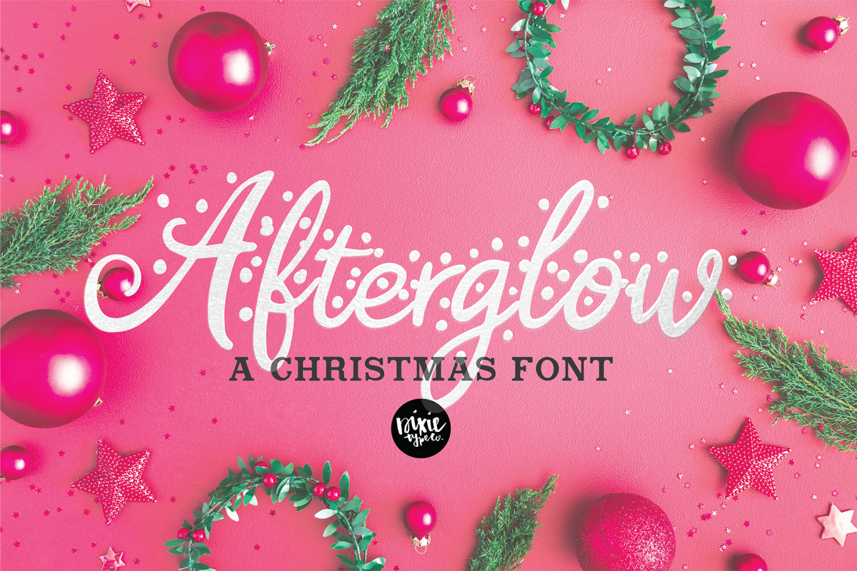 AFTERGLOW a Christmas Snow Holiday Font example image 1