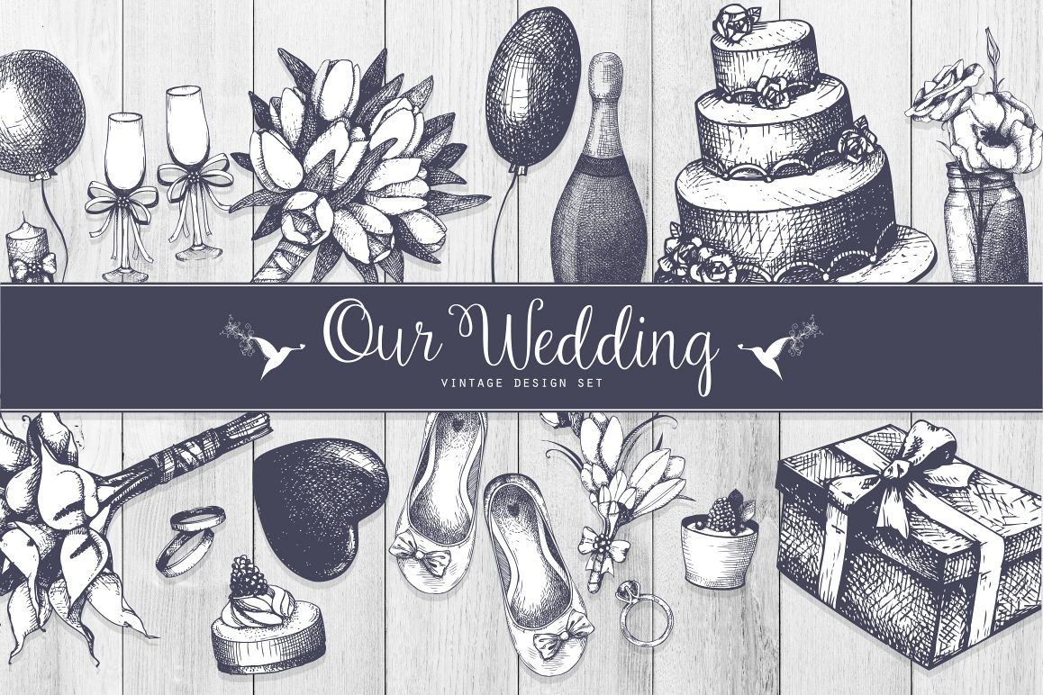 Vintage Wedding Design Set example image 1
