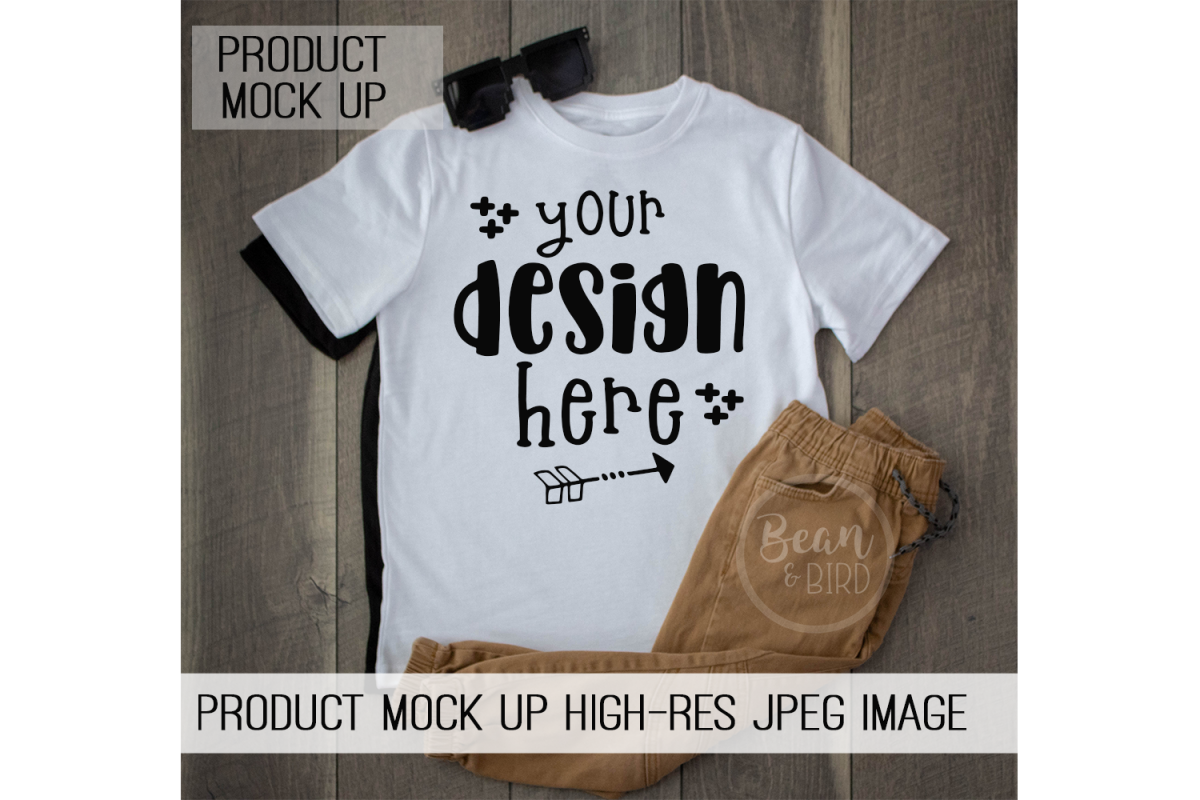 Kids White Shirt Mock up Product Mock up example image 1