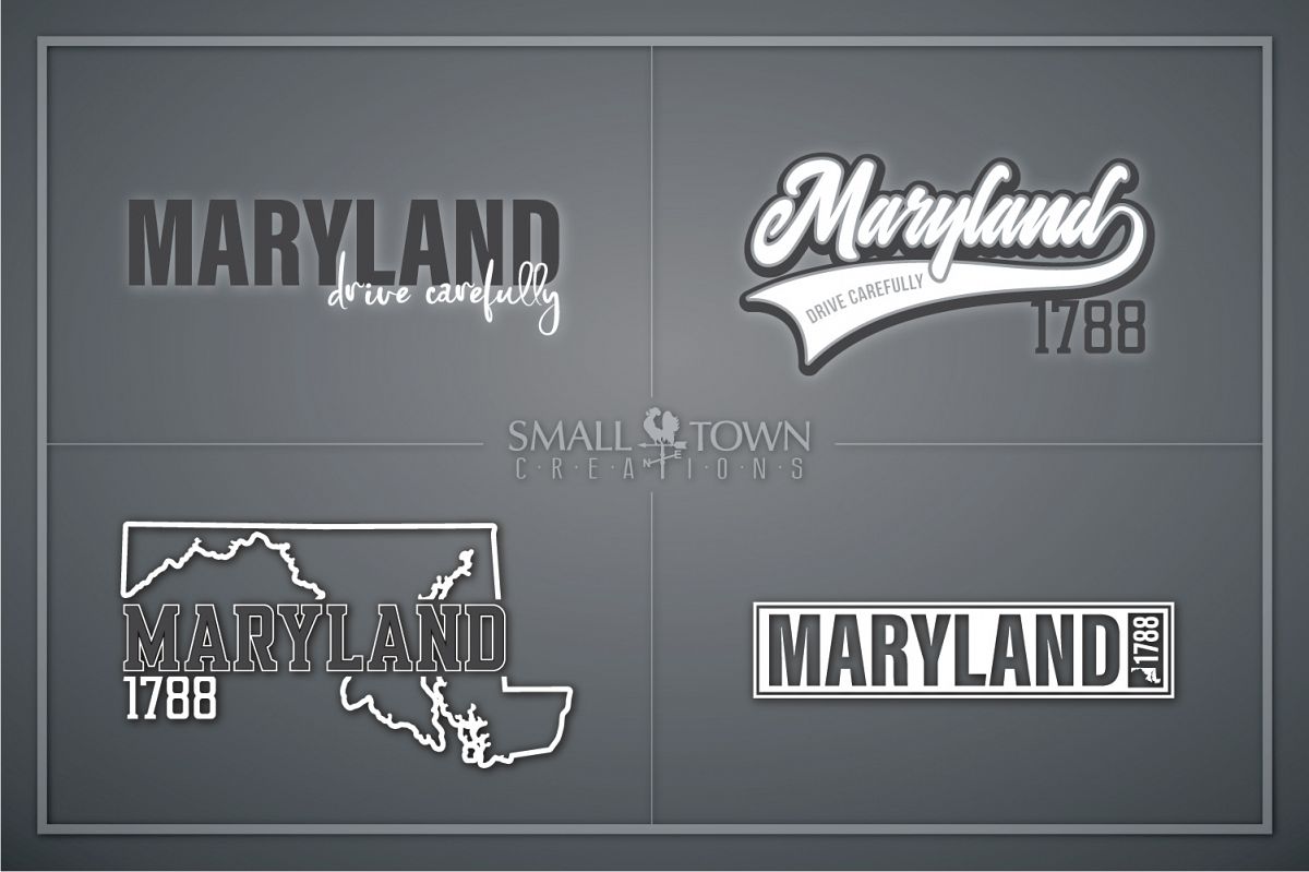 Maryland, Drive Carefully, Logo, PRINT, CUT & DESIG example image 1