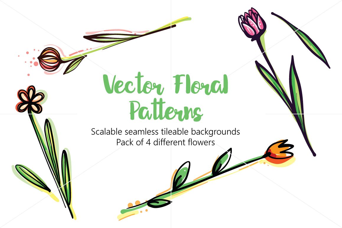 Vector Floral Pattern Pack example image 1