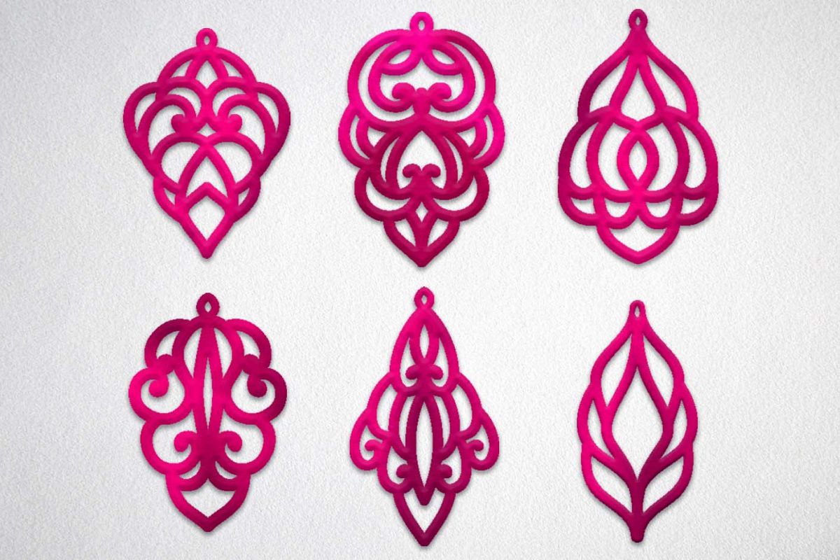 Download Bundle leather earring template svg, oriental jewelry svg ...