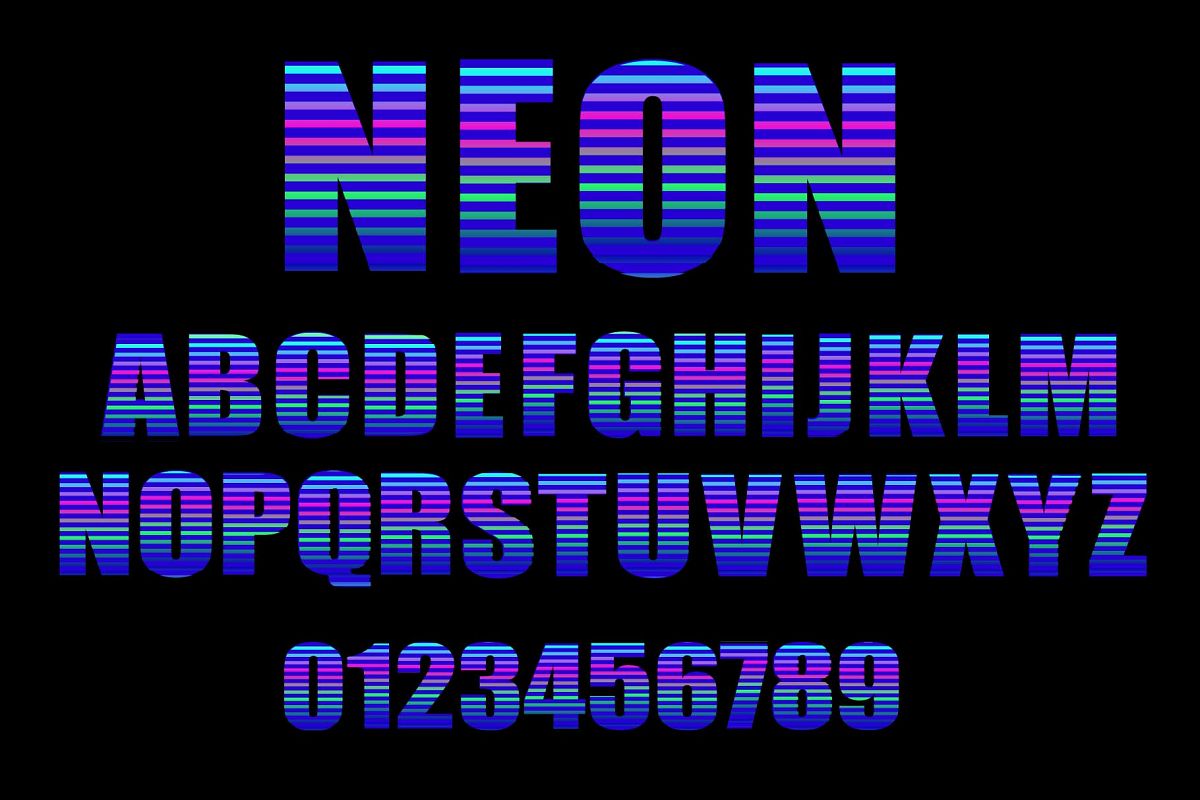Neon vector alphabet example image 1