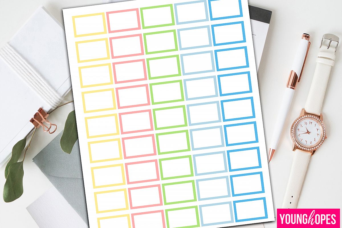 Spring Half Box Planner Stickers-Blank Planner Stickers example image 1
