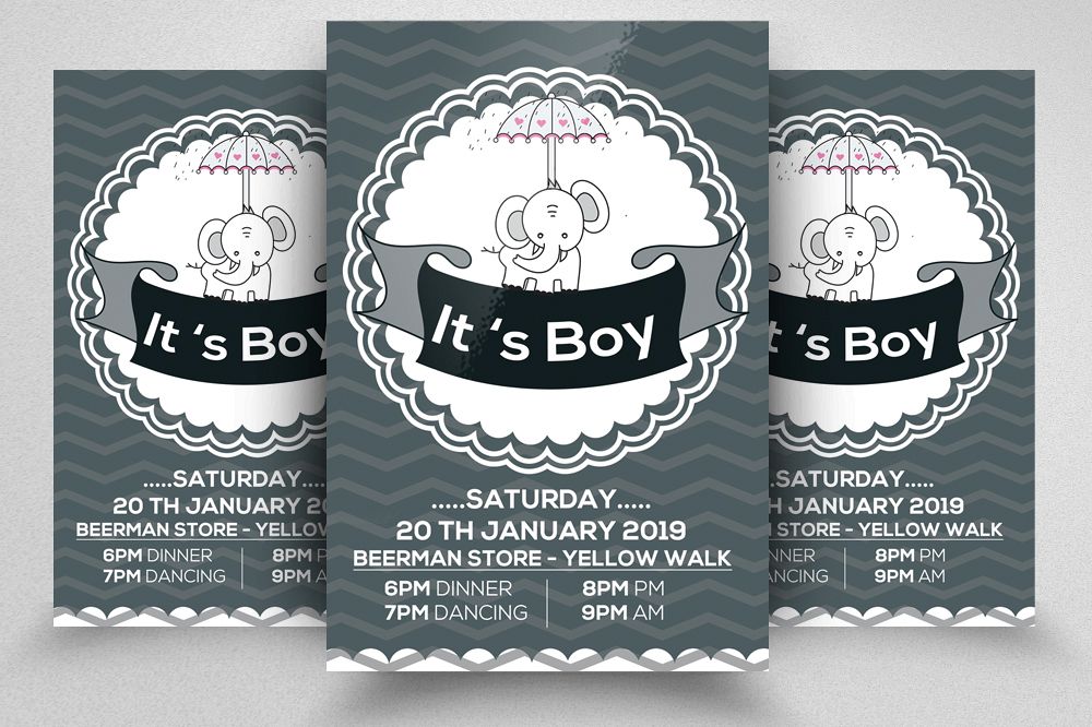Baby Shower Flyer Template example image 1