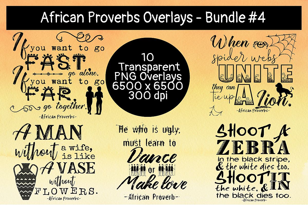 African Proverbs Overlays Bundle #4 example image 1