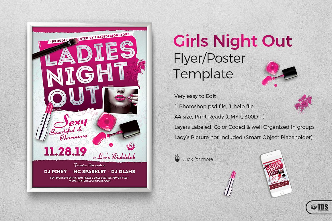 Girls Night Out Flyer Template example image 1