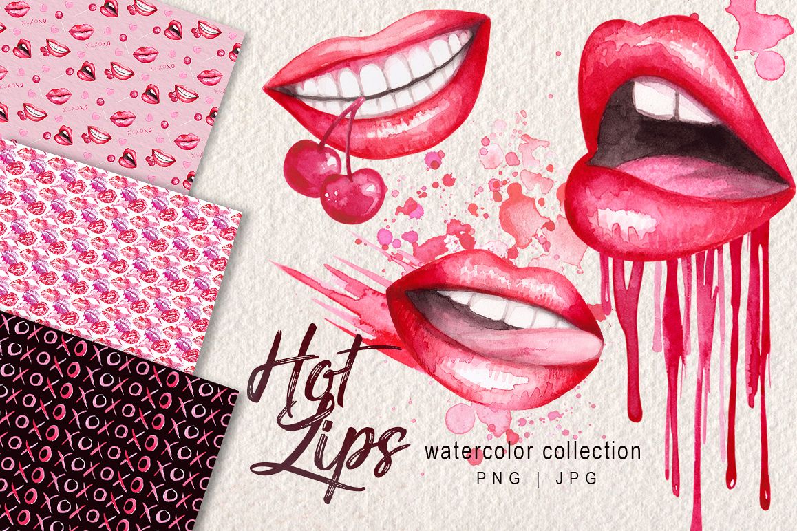 Watercolor Lips Collection example image 1