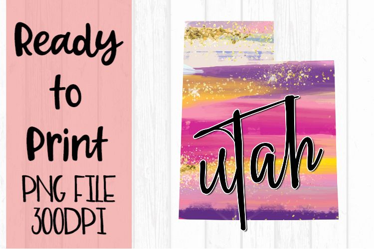 Utah Painted States Ready to Print example image 1