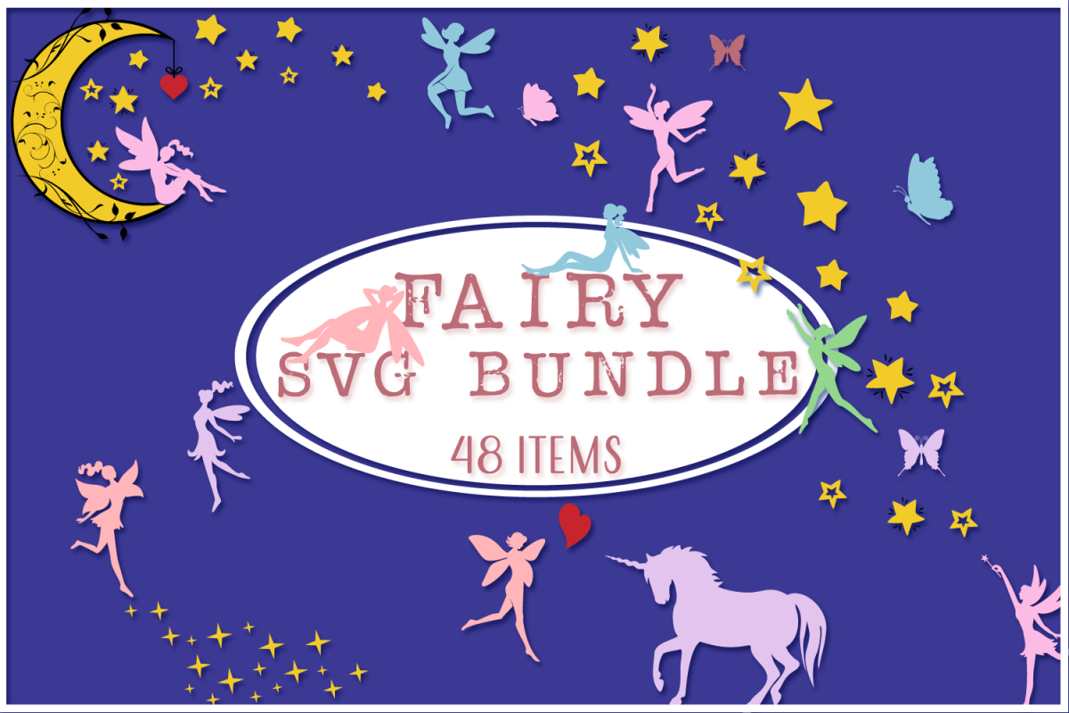 Fairy Silhouettes and Compositions SVG Cut Files Bundle example image 1