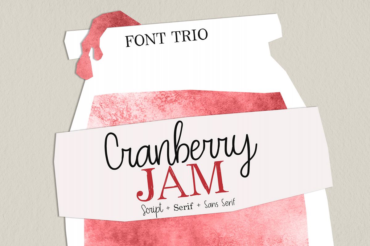 Cranberry Jam Font Trio. example image 1