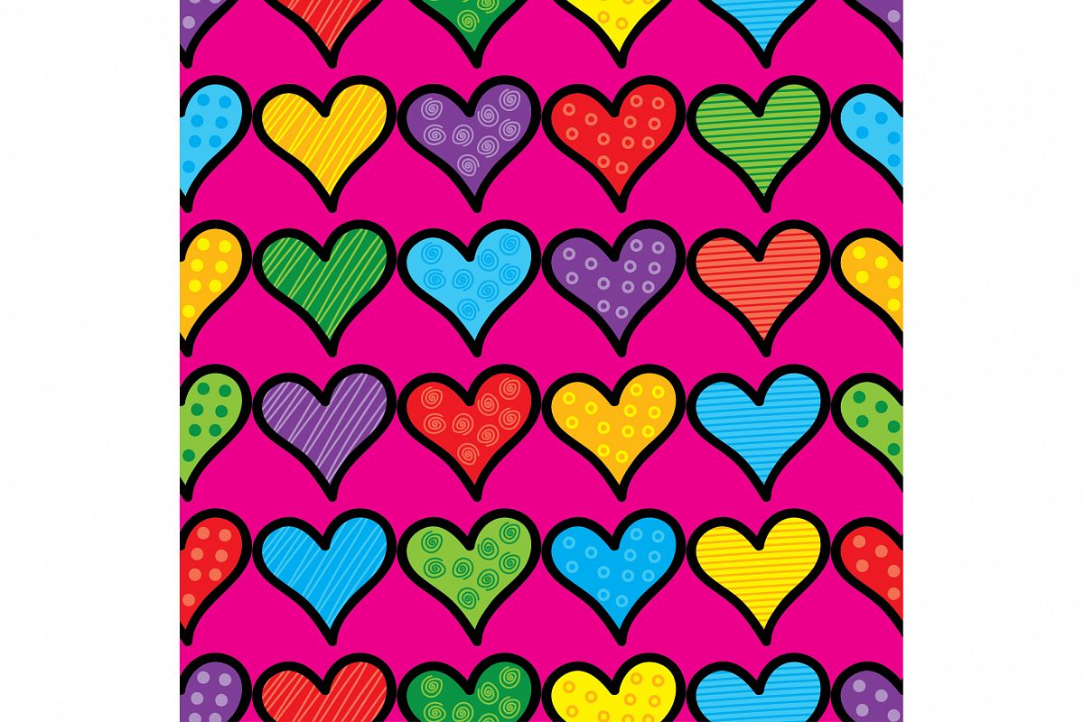 Seamless vector background with decorative hearts. Print. Cloth design, wallpaper. example image 1