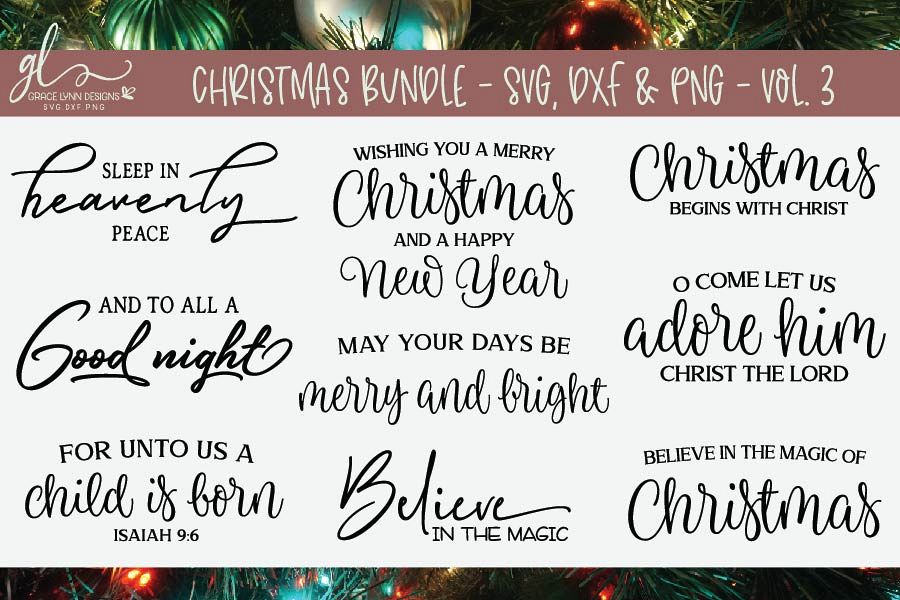 Download Christmas Bundle - SVG Bundle - Vol. 3 - SVG, DXF & PNG (174596) | Cut Files | Design Bundles