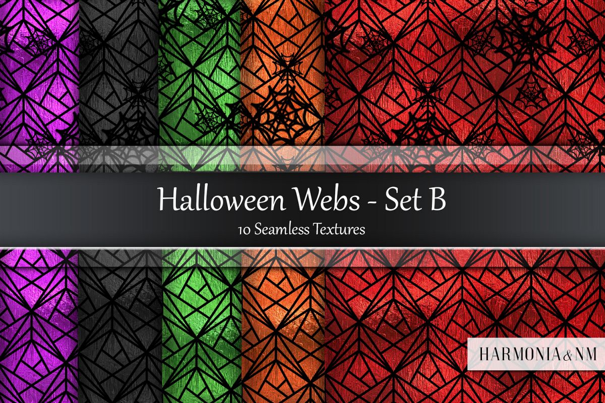 Halloween Webs Set B Seamless Textures example image 1