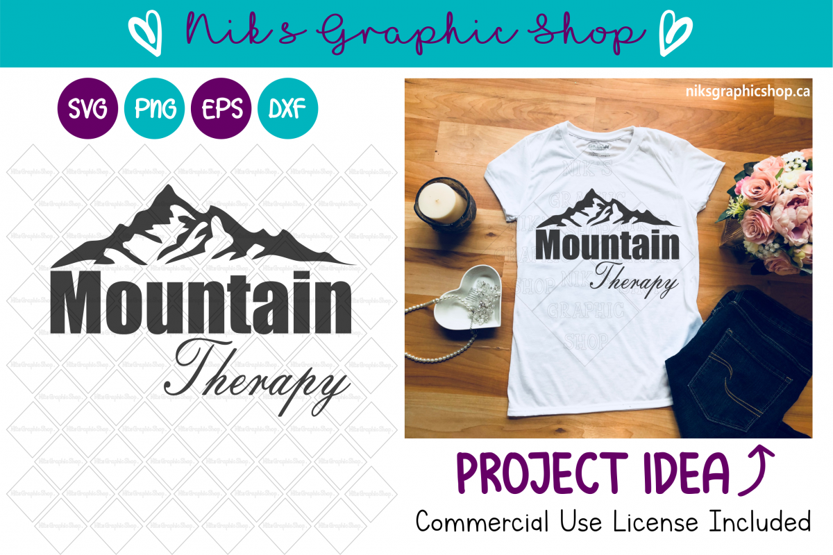 Mountain Therapy Svg, Mountain Svg, Therapy Svg, Mountains example image 1