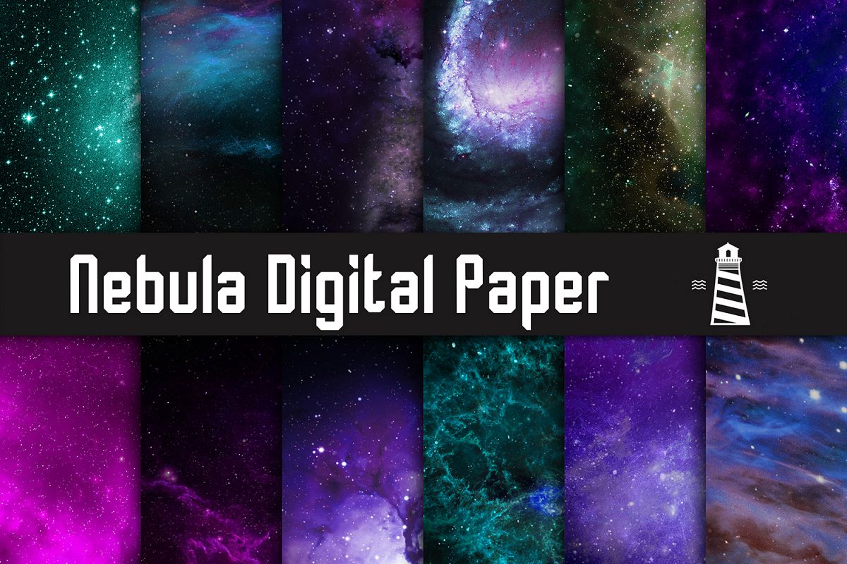 Nebula Backgrounds, Galaxy Digital Paper, Cosmic Textures example image 1