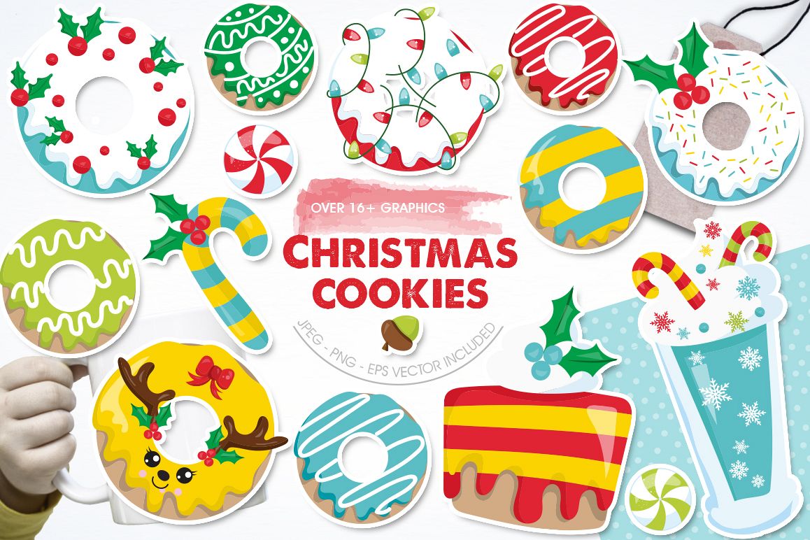 Christmas Cookies and Donuts graphics and illustrations example image 1